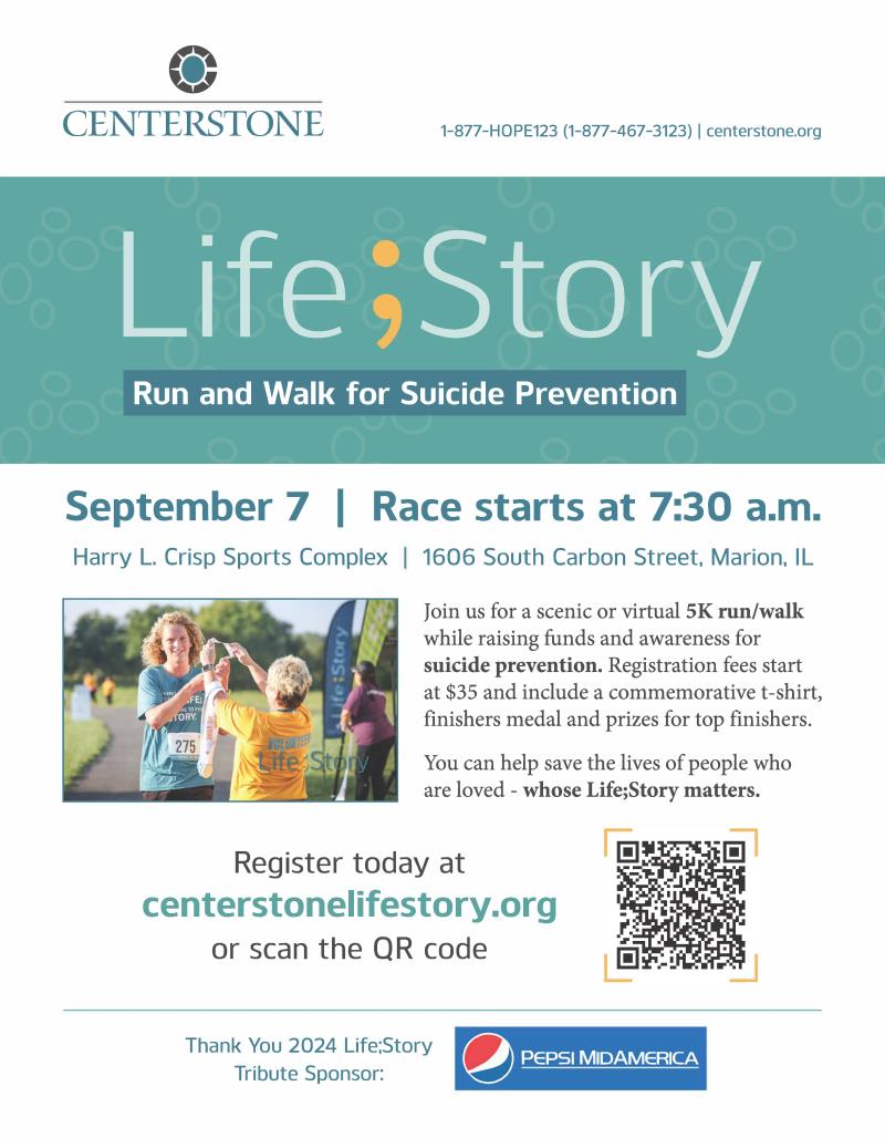 Centerstone Life;Story 5k Run & Walk for Suicide Prevention